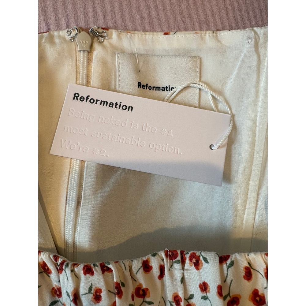 Reformation Marielle Dress Fresa Floral Puff Sleeve Mini Dress Size 12 NEW - Picture 7 of 9